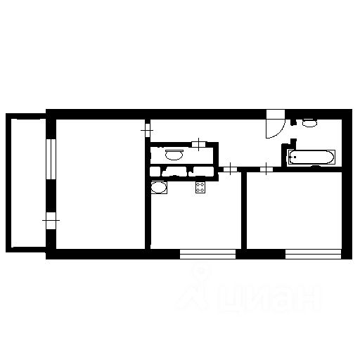 Планировка этой квартиры по данным Циан