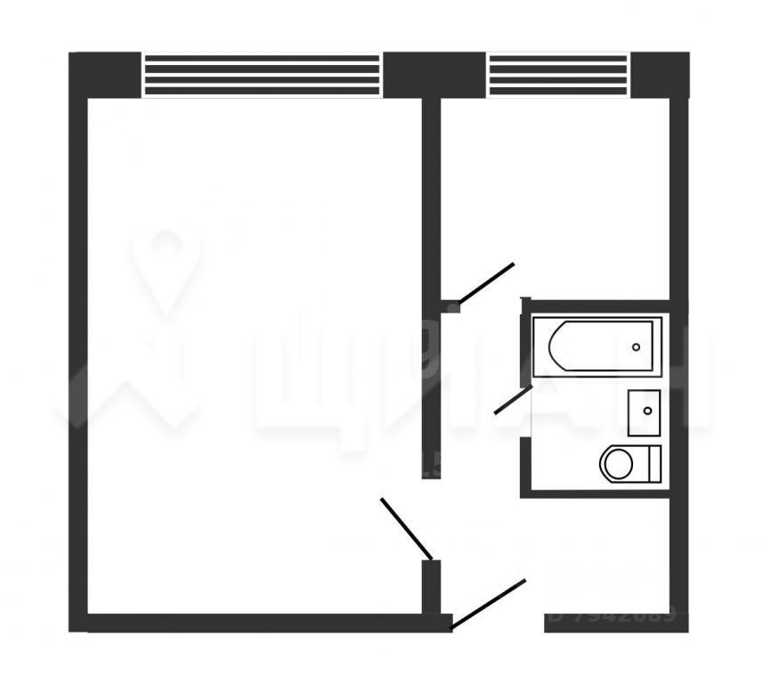 Планировка этой квартиры по данным Циан