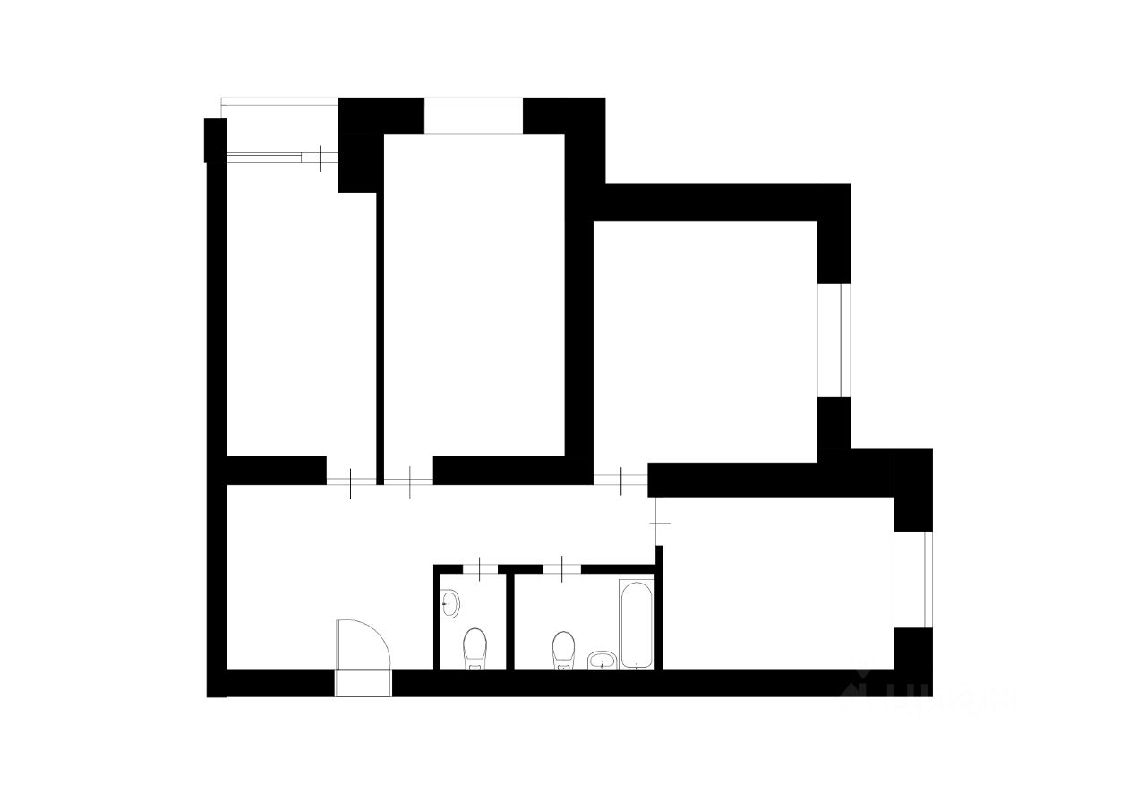 Планировка этой квартиры по данным Циан