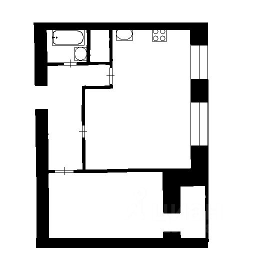 Планировка этой квартиры по данным Циан