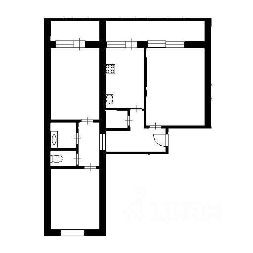 Планировка этой квартиры по данным Циан
