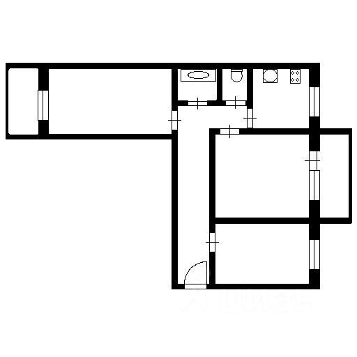 Планировка этой квартиры по данным Циан
