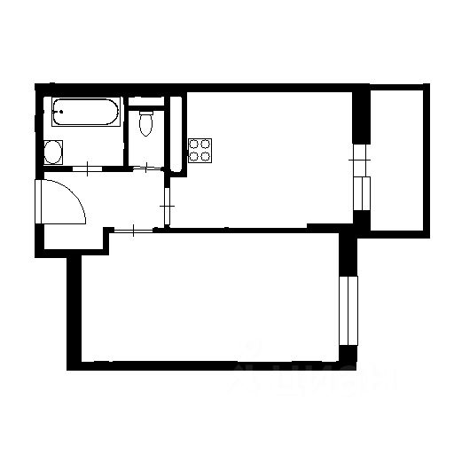 Планировка этой квартиры по данным Циан