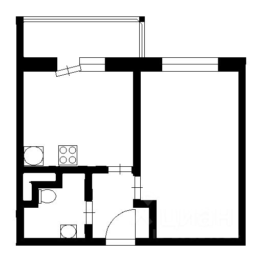 Планировка этой квартиры по данным Циан