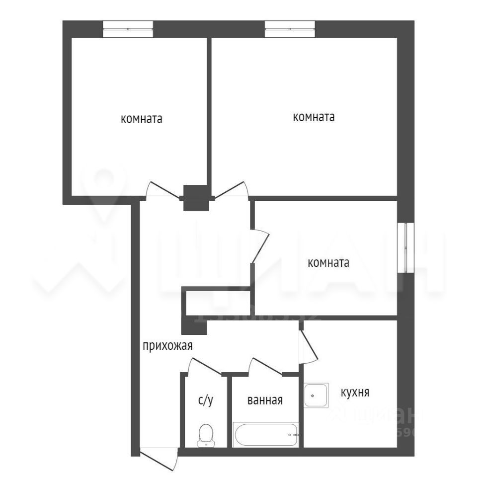 Планировка этой квартиры по данным Циан