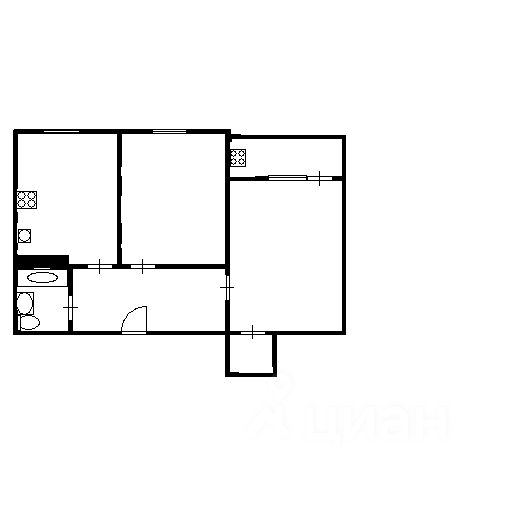 Планировка этой квартиры по данным Циан
