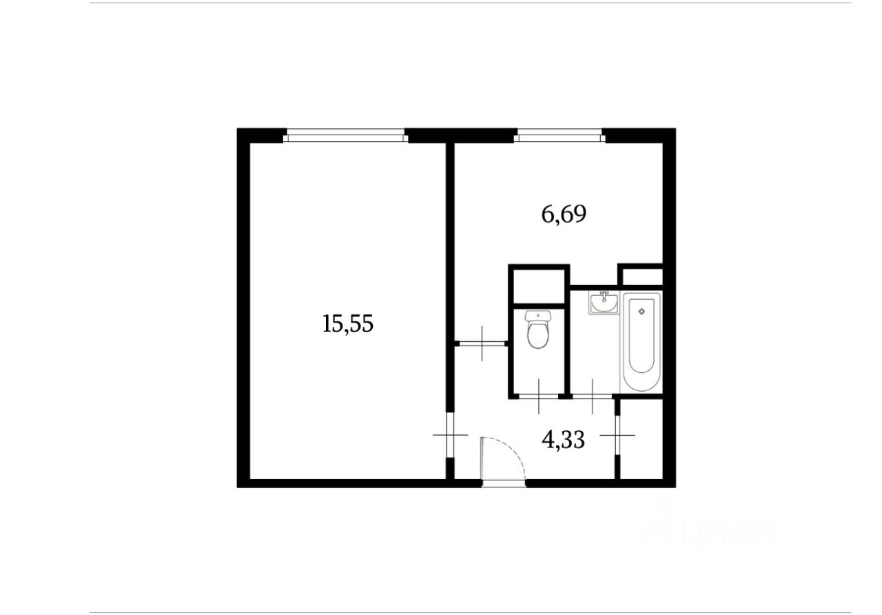 Планировка этой квартиры по данным Циан