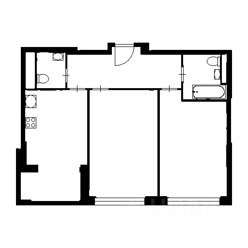 Планировка этой квартиры по данным Циан