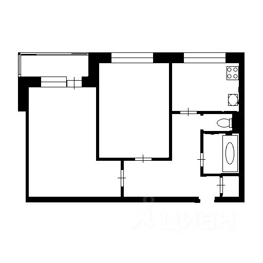 Планировка этой квартиры по данным Циан