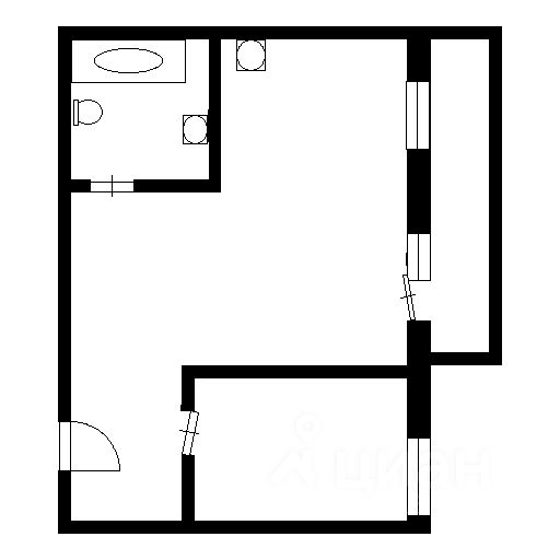 Планировка этой квартиры по данным Циан