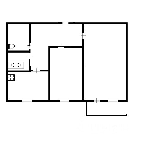 Планировка этой квартиры по данным Циан