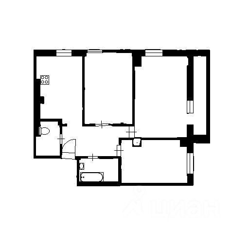 Планировка этой квартиры по данным Циан