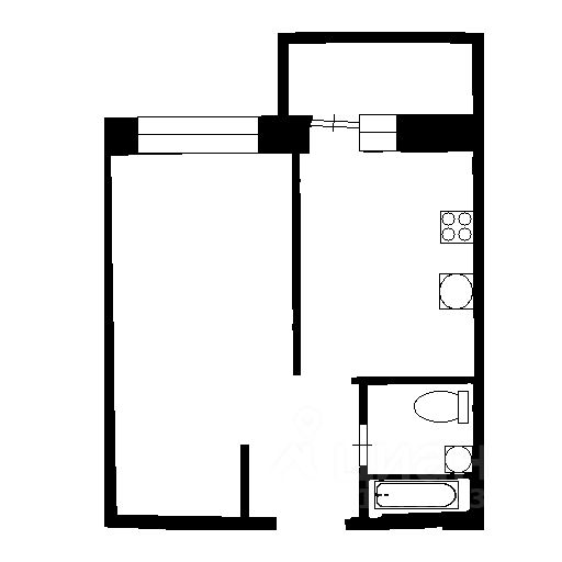 Планировка этой квартиры по данным Циан