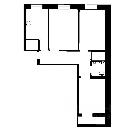 Планировка этой квартиры по данным Циан