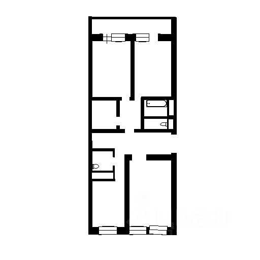 Планировка этой квартиры по данным Циан