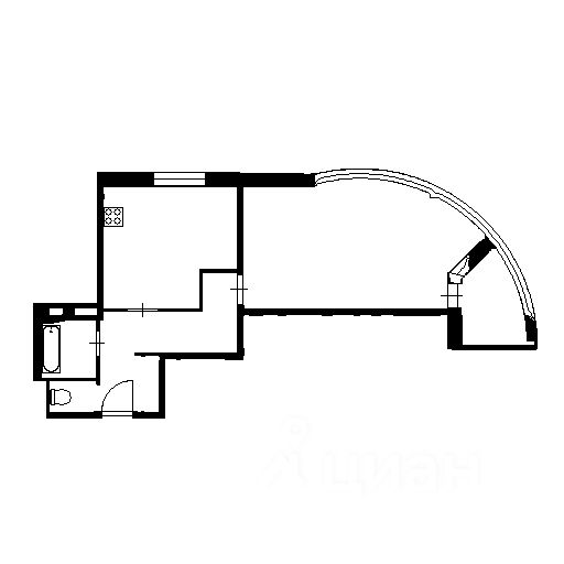 Планировка этой квартиры по данным Циан