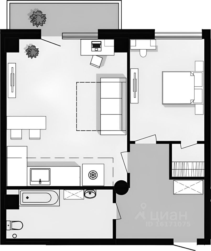Планировка этой квартиры по данным Циан