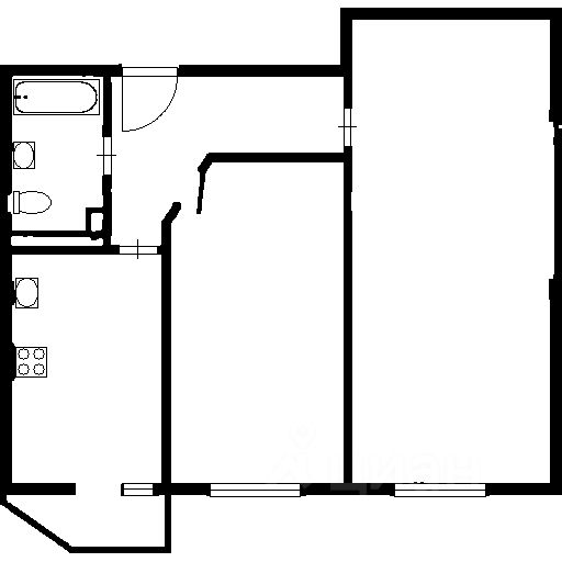 Планировка этой квартиры по данным Циан