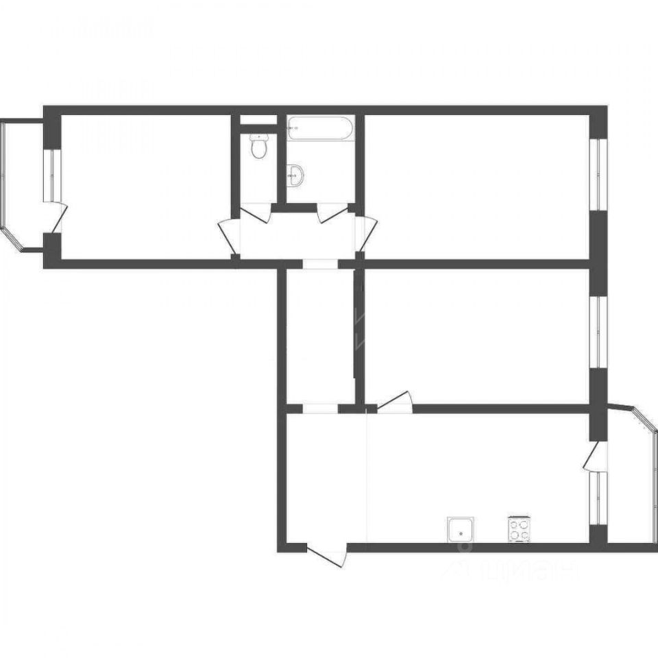 Планировка этой квартиры по данным Циан