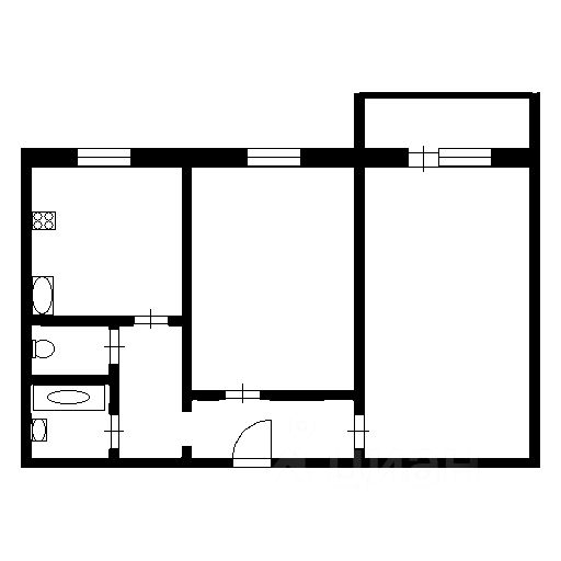 Планировка этой квартиры по данным Циан