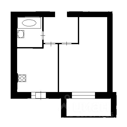 Планировка этой квартиры по данным Циан