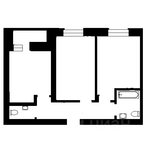 Планировка этой квартиры по данным Циан