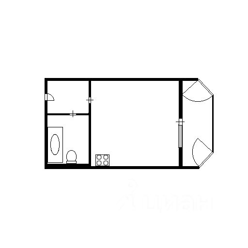 Планировка этой квартиры по данным Циан