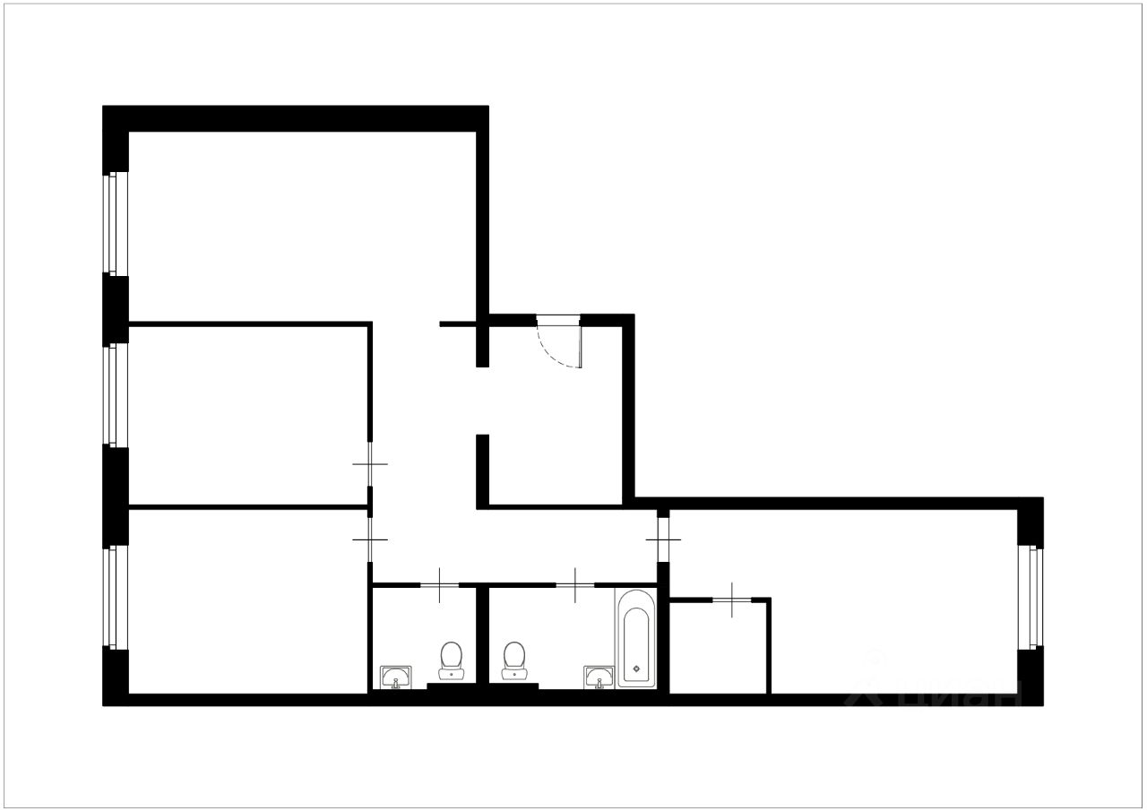 Планировка этой квартиры по данным Циан