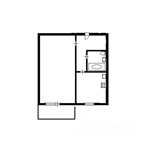 Планировка этой квартиры по данным Циан