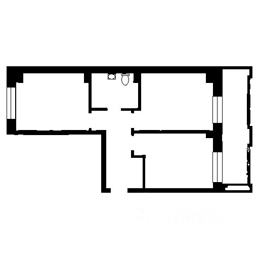 Планировка этой квартиры по данным Циан