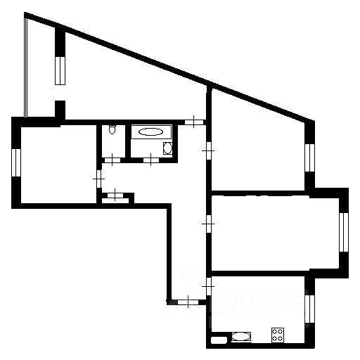 Планировка этой квартиры по данным Циан
