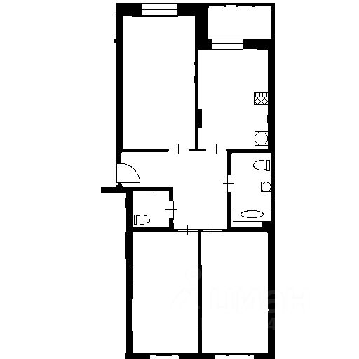 Планировка этой квартиры по данным Циан