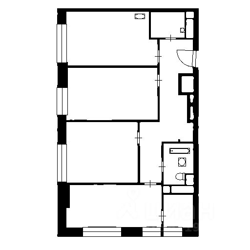 Планировка этой квартиры по данным Циан
