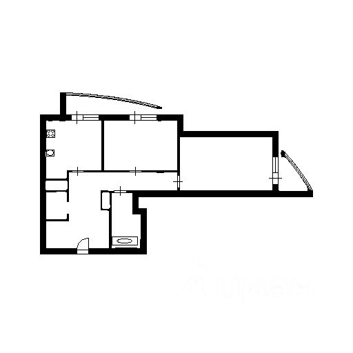 Планировка этой квартиры по данным Циан