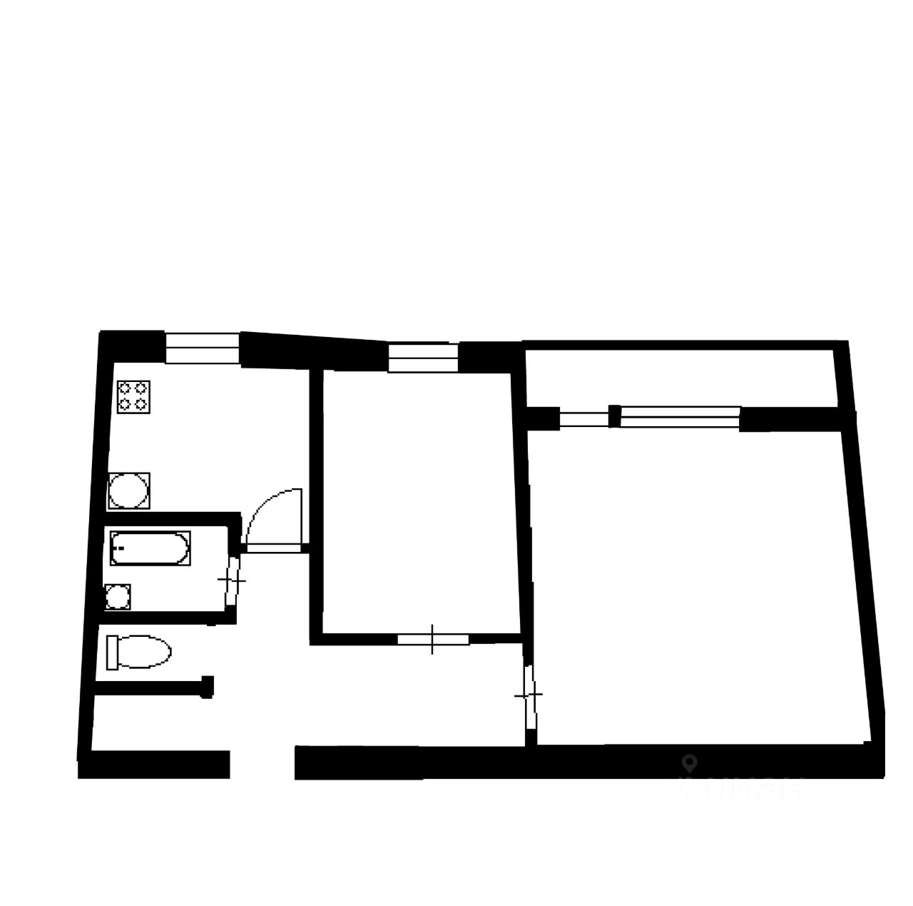 Планировка этой квартиры по данным Циан