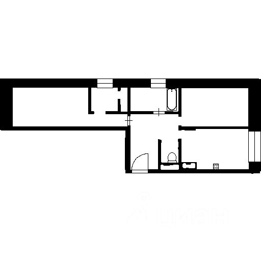 Планировка этой квартиры по данным Циан