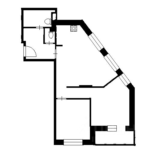 Планировка этой квартиры по данным Циан