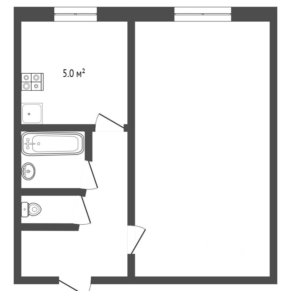 Планировка этой квартиры по данным Циан