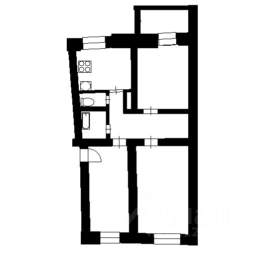 Планировка этой квартиры по данным Циан