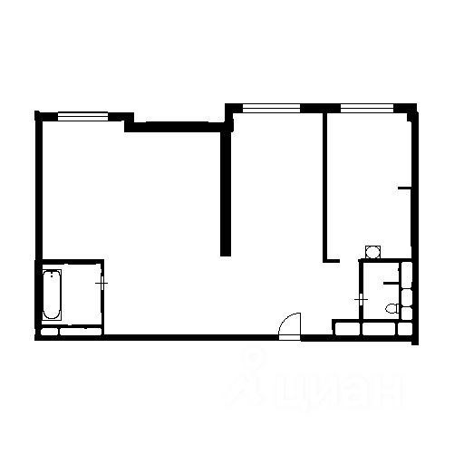 Планировка этой квартиры по данным Циан
