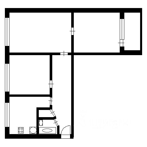 Планировка этой квартиры по данным Циан