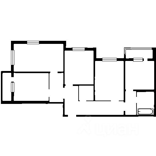 Планировка этой квартиры по данным Циан