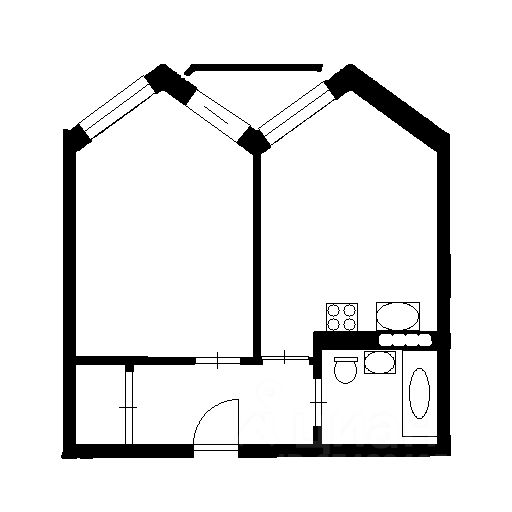 Планировка этой квартиры по данным Циан