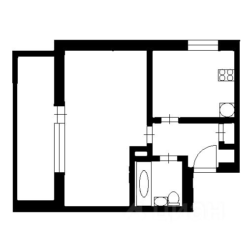 Планировка этой квартиры по данным Циан