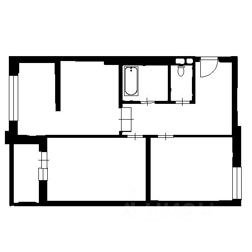 Планировка этой квартиры по данным Циан