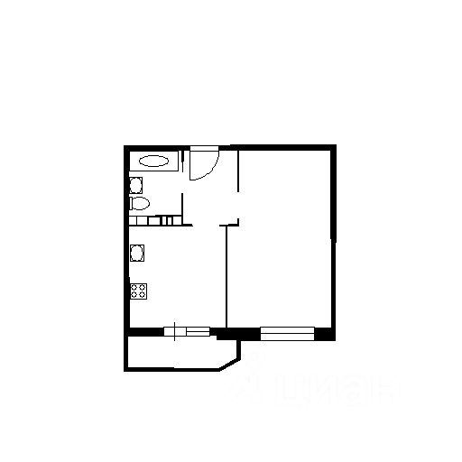 Планировка этой квартиры по данным Циан