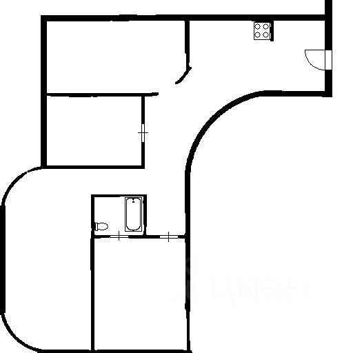 Планировка этой квартиры по данным Циан
