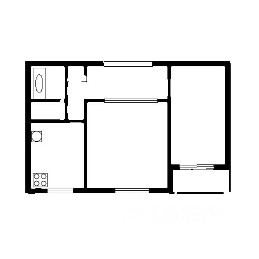 Планировка этой квартиры по данным Циан