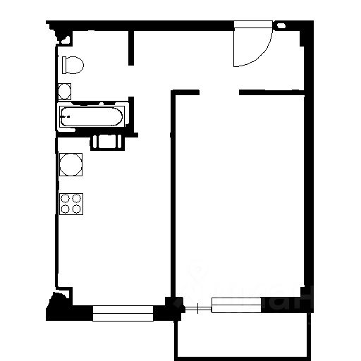 Планировка этой квартиры по данным Циан