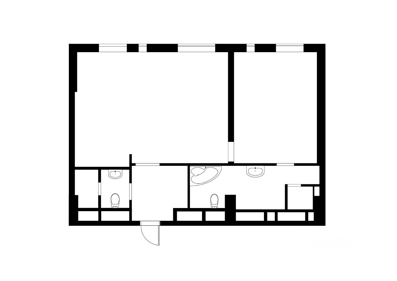 Планировка этой квартиры по данным Циан